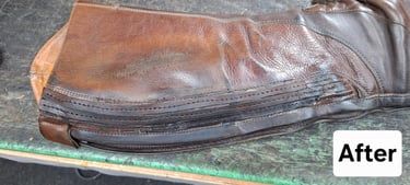 Patch on riding boot