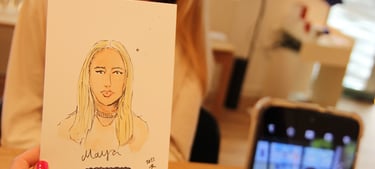 Live-zeichnen buchen Schnellportrait für Firmenveranstaltungen, Fashion und Beauty Events Firmenfeiern zur Kundenbindung