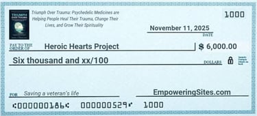 Heroic Hearts Project donation check