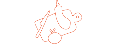 Dessin d'une planche à découper avec des légumes et un couteau