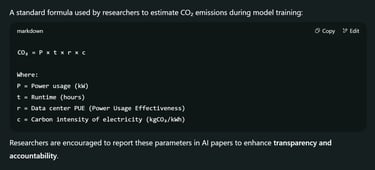 Bonus: Formula for CO₂ Emission Estimation in AI