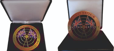 Great Britain F Class Shooting Medals in Velvet Boxes