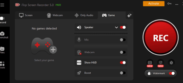 iTop screen recorder recording game terminal