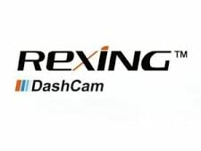 Rexing Dash Cam brand logo featuring black text with an orange accent and color bars.