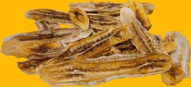 a pile of bananas on a yellow background