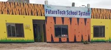 School Facade - Tiger Theme - Future Tech School System - Kallar Kahar Township