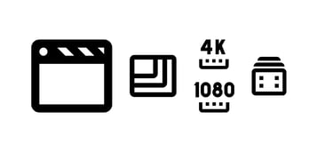 Iconos de formatos diferentes de video