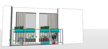 Modélisation 3d d'un balcon projet "Turquoise"