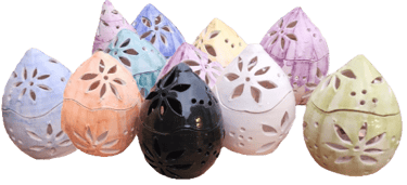 photophore oeufs 20 cm engobés et émaillés à la main