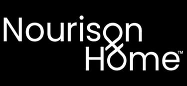 a black and white logo with the words nourison home
