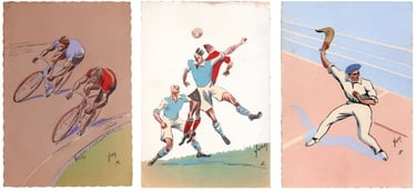 1940s yvon Sports serie edition cards from France