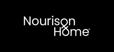a black and white logo with the words nourison home