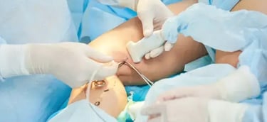 a person in a surgical procedure in a hospital