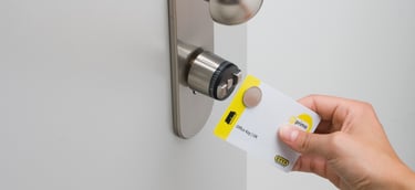 Electronic door locks open with card