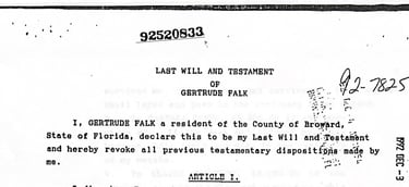 Last Will of Gertrude Falk 