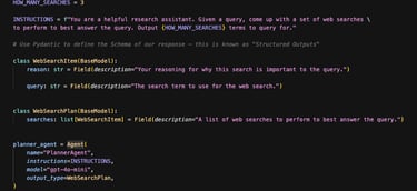 Example of setting up a structured output