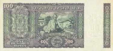 India Commemorative Banknote 100 Rupees Gandhi Centenary