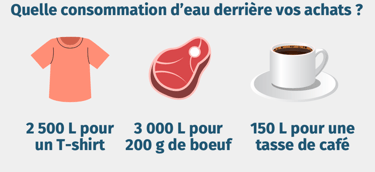 the hidden water consumptions of a t-shirt, a steak and a cup of coffee