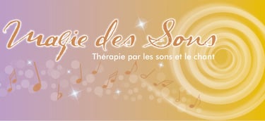 Bannière Magie des sons avec note de musique et spirale lumineuse