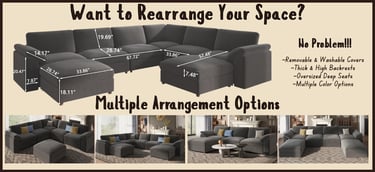 Ease Moose Sectional Modular Sofa Cloud Couch Deep Seat