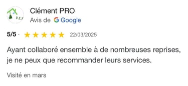 Avis google 5 étoiles clients m&m services pro nettoyage et vitres rouen 