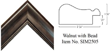 Walnut with Bead Picture Frame Item No. SIM2505