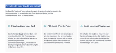 Privatkredit oder Kredit von privat?