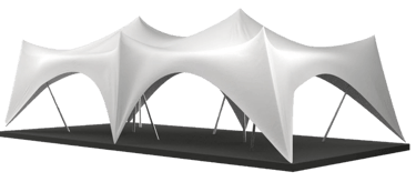 Crown palapinė 100 kv. m, 11,5 x 8,5 m