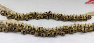"Ethnic tribal anklet with medium bells–handmade foot jewelry pair-for global shipment"