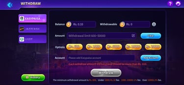 withdaraw in boombet game
