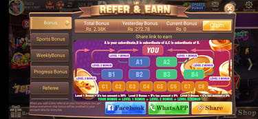 refer and  earn 3patti world