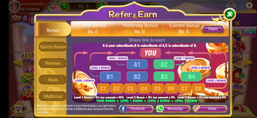 refer & earn teen patti mela