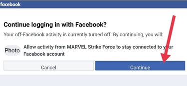 msf facebook login issue