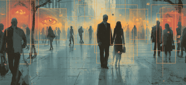 a man in a suit and tie is standing in front of a cityscape