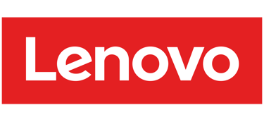 a red and white lenovo logo on a red background