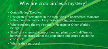 Why are crop circles a mystery?