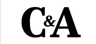 a black and white logo with the letter c and a