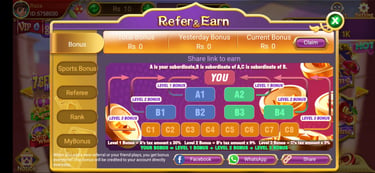 refer & earn in 3patti loot