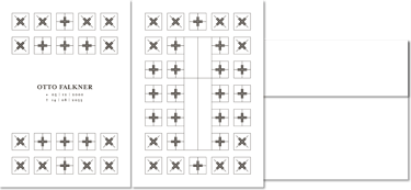 Anwendungsbeispiel des klassischen schwarz/weiß Designs für Trauerkorrespondenz