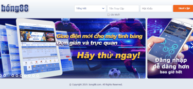 Giao diện Bong88