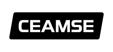 a black and white logo with the word ceamse
