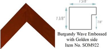 Burgundy Wave Embossed Square with Golden Side Picture Frame