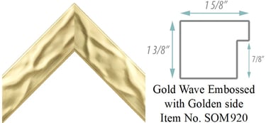 Champagne Gold Wave Embossed Square with Golden Side Picture Frame