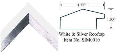 White and Silver Rooftop Wooden Picture Frame