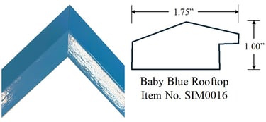 Baby Blue Rooftop Wooden Picture Frame