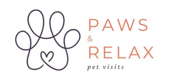 Paws & Relax Logo. Heart paw print