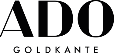 a black and white logo with the words,'ado gold and gold