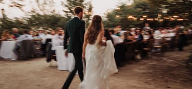 Couple just married in Sintra, Portugal being celebrated by their wedding guests