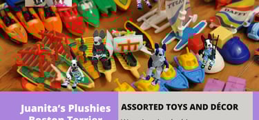 Boston Terriers  floating on boats.