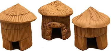 clay buildings representing wickiup shapes